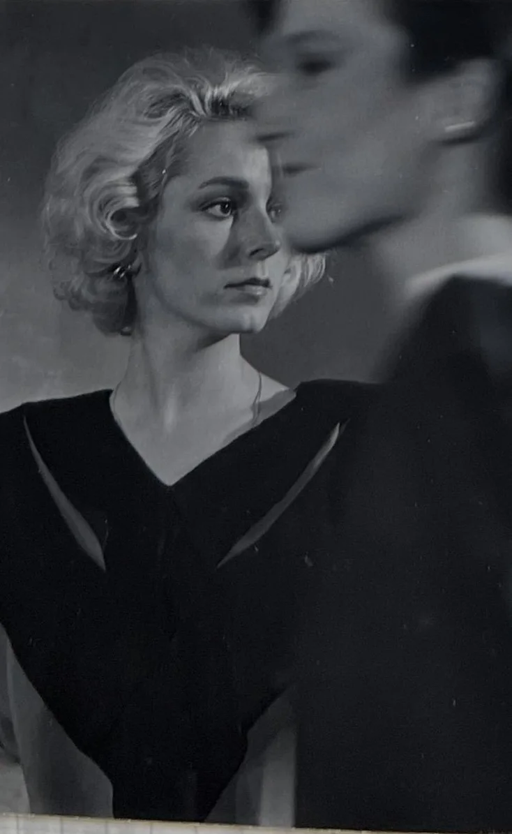 MODEL — black-and-white portrait in profile