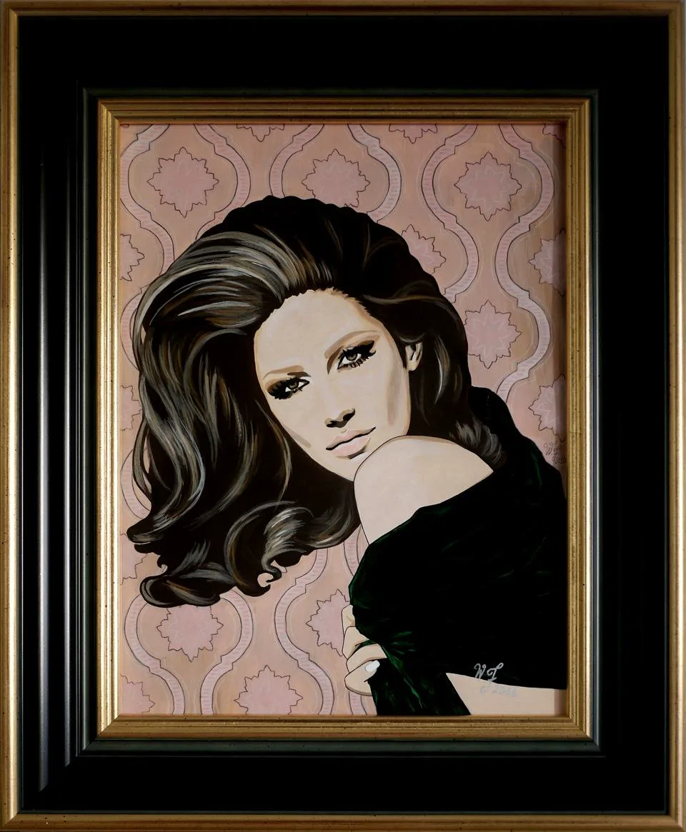 Villa Otterbourne — framed portrait on patterned pink background