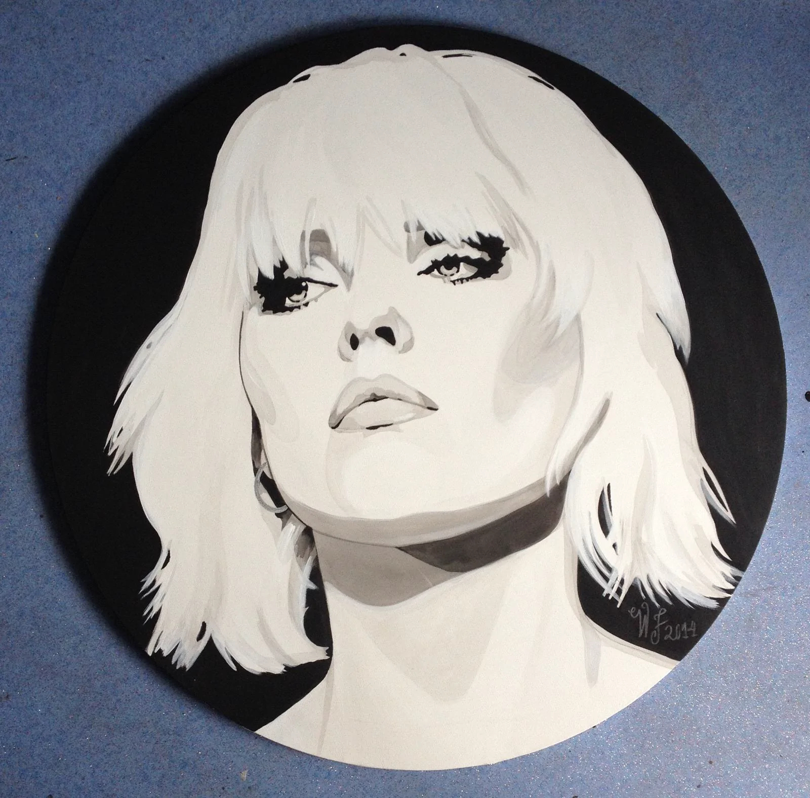 Pop art — white-haired portrait