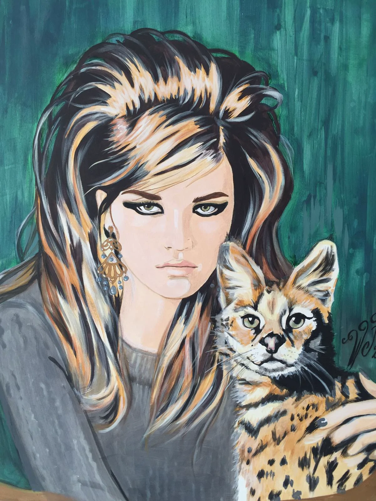 Pop art — portrait with cat